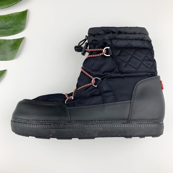 Hunter Original Snow Boots Black Short Quilted Waterproof Platform Women’s 8 - Picture 10 of 13